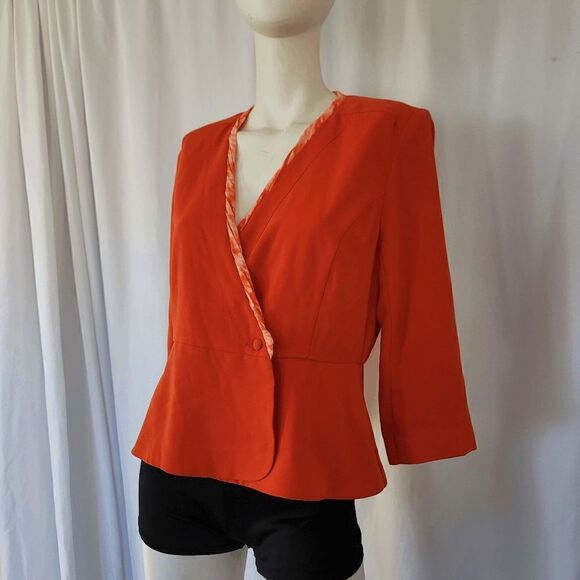 Cabi women's orange one button blazer lined size 4 - Picture 3 of 8